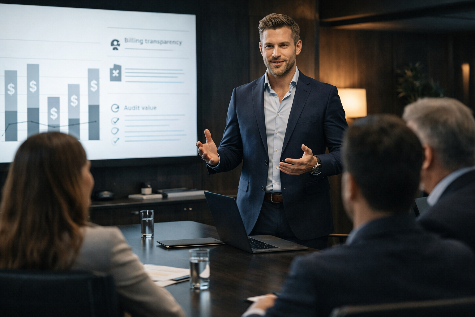 MSP sales presentation highlighting billing transparency as a key service feature